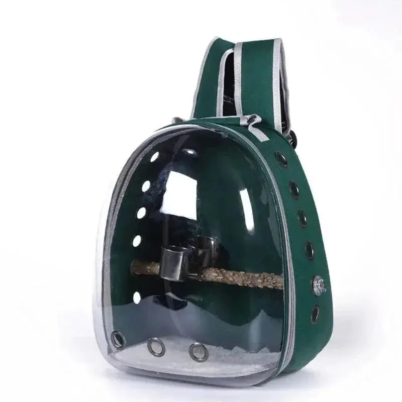Featherway Bird Carrier Backpack Parrots Transparent Design