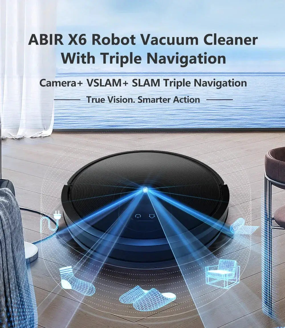 ABIR X6 Robot Vacuum Cleaner With Visual Navigation 6000PA - OurLum.com