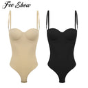 Womens Underwire Padded Push Up Backless Bodysuit Shapewear