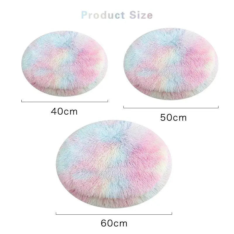Soft Fleece Round Cat Bed Cozy Pet Sleeping Mat For Dogs