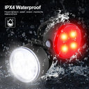 Waterproof Mini Bike Lamp Front Light White Taillight Red