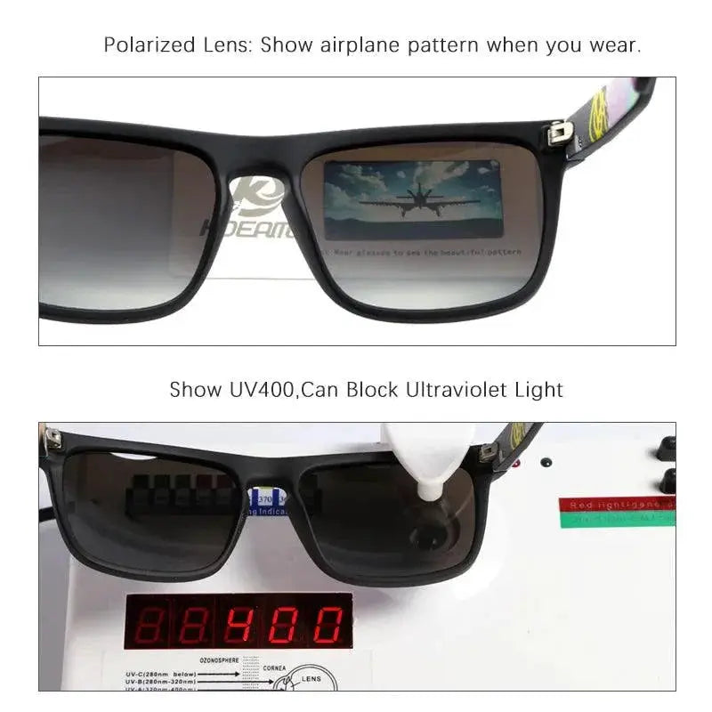 KDEAM Polarized Sunglasses For Men Classic Square Frame
