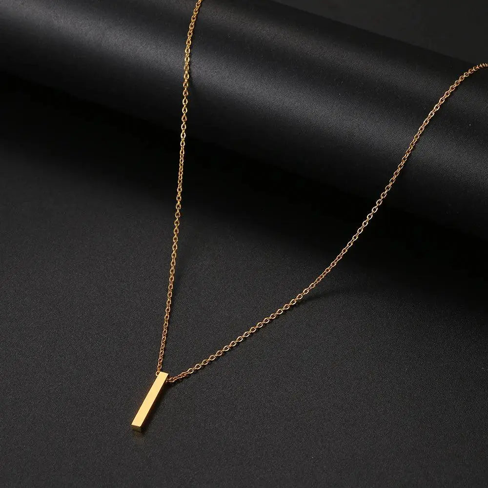 Stainless Steel Necklace Minimalist Four Leaf Clover Pendant