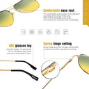 Unisex Polarized Photochromic Pilot Sunglasses for Driving