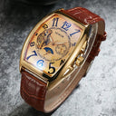 Gold Tourbillon Moon Phase Watch Elegant Luxury Timepiece