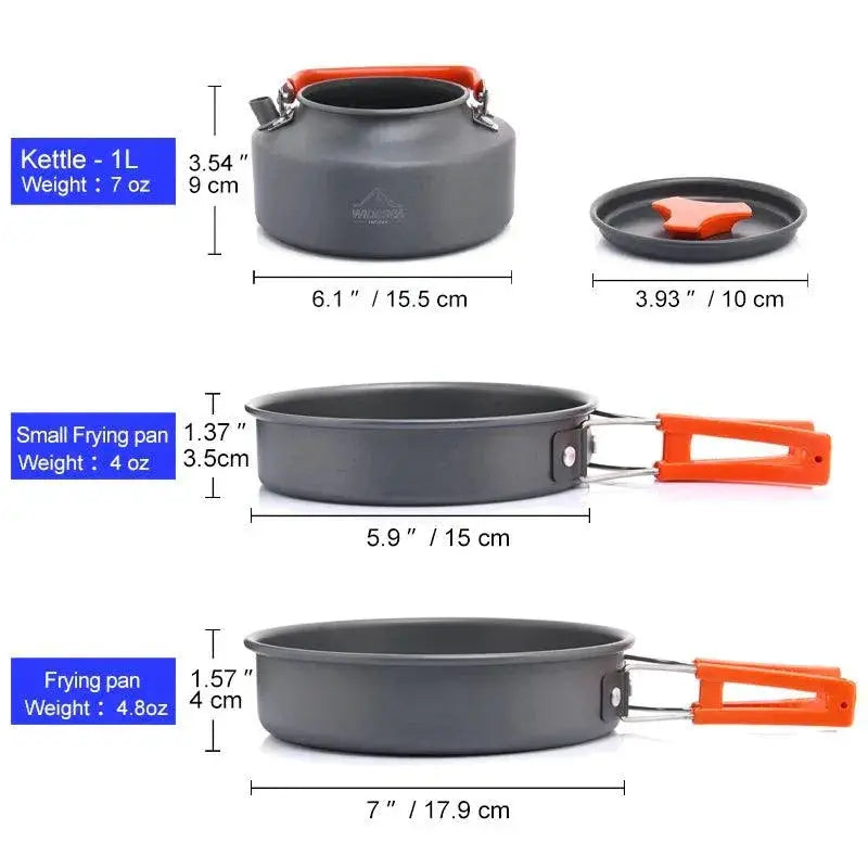 Aluminium Alloy Camping Cookware Set For Hiking Travel
