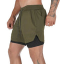 Summer Running Shorts Men 2 in 1 Quick Dry Gym Shorts