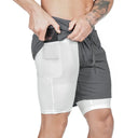 Summer Running Shorts Men 2 in 1 Quick Dry Gym Shorts