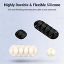 Silicone Cable Organizer with Mouse Headphone Clips for Easy Wire Management