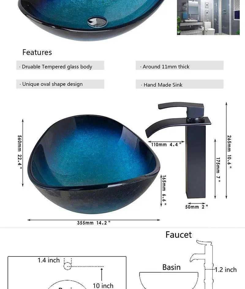 Elegant Glass Waterfall Tap for Baths — product view 9