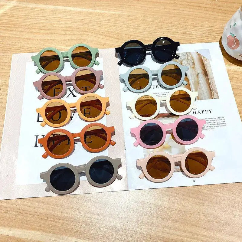 Colorful Round Frame Kids Sunglasses With UV Protection