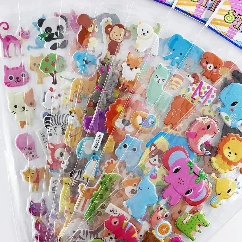 Cartoon Zoo Animals Sticker Set Waterproof Reusable Kids