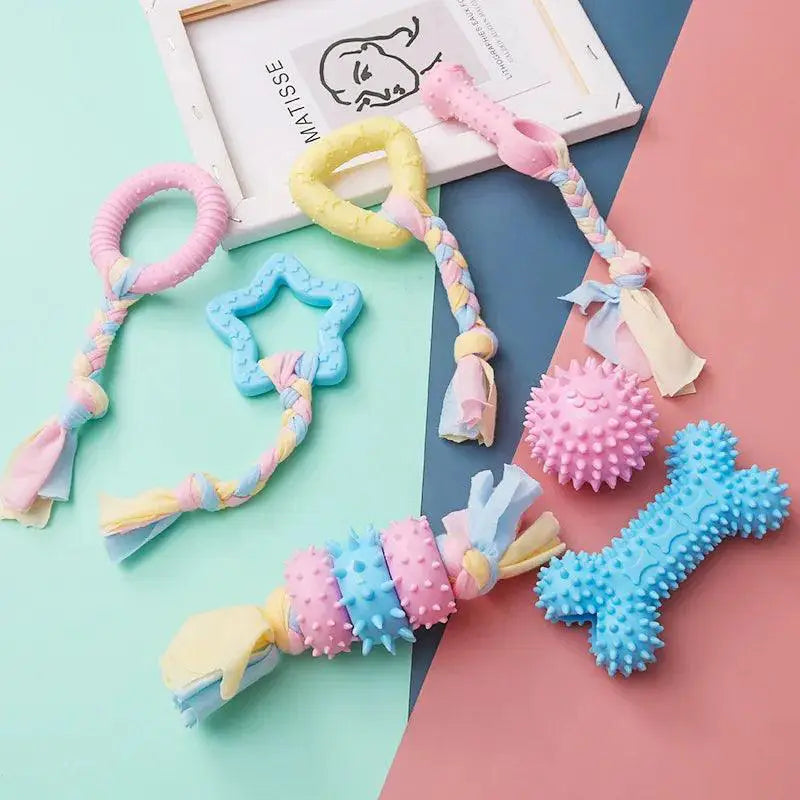 Pet Dog Chews TPR Knot Bite Resistant Teeth Cleaning Toys