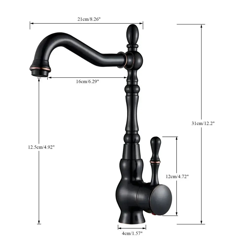 Quyanre Black Bronze Retro Antique Brass Kitchen Faucet - OurLum.com