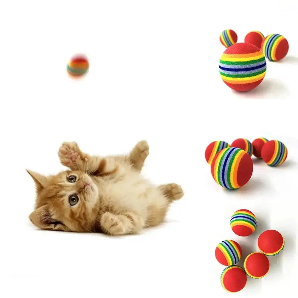 Colorful Interactive Cat Toy Ball for Chewing and Scratching