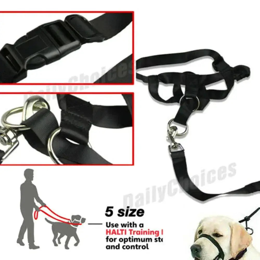 Nylon Dog Muzzle With Training Head Collar Prevent Pulling