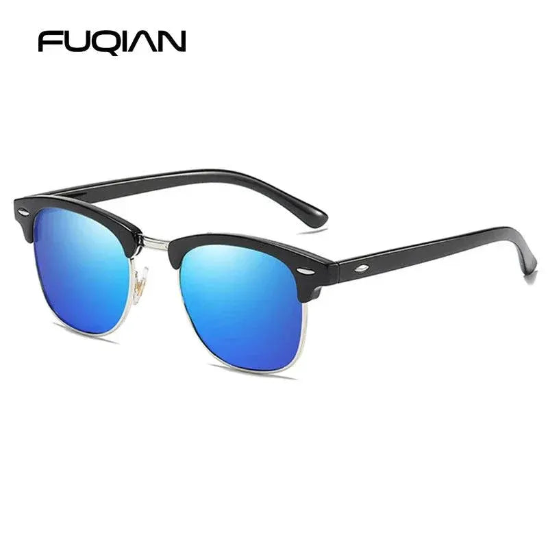 Retro Half Frame Polarized Sunglasses For Men And Women