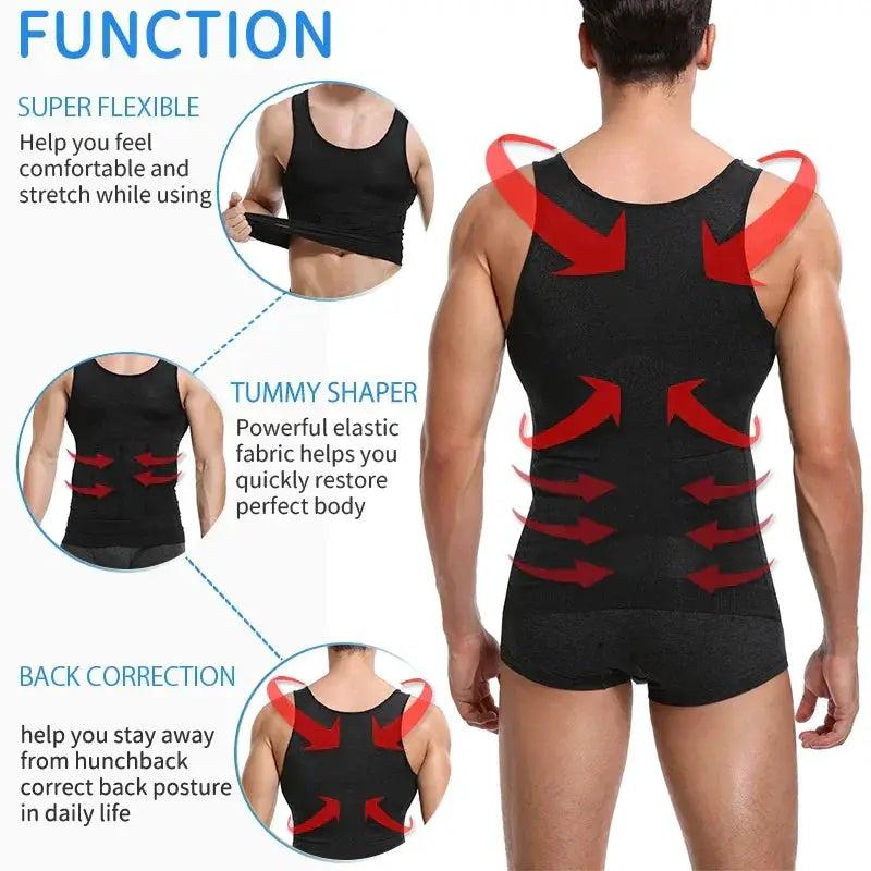 Men's Slimming Compression Shirt for Abs and Gynecomastia