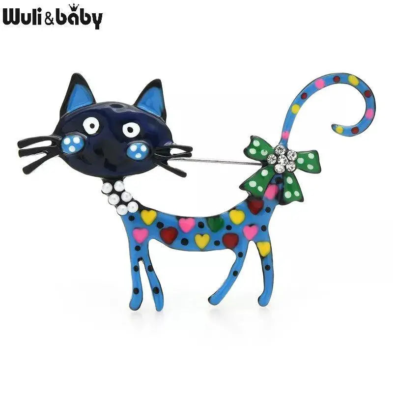 Lovely Cat Enamel Brooch Pins for Women and Men Accessories