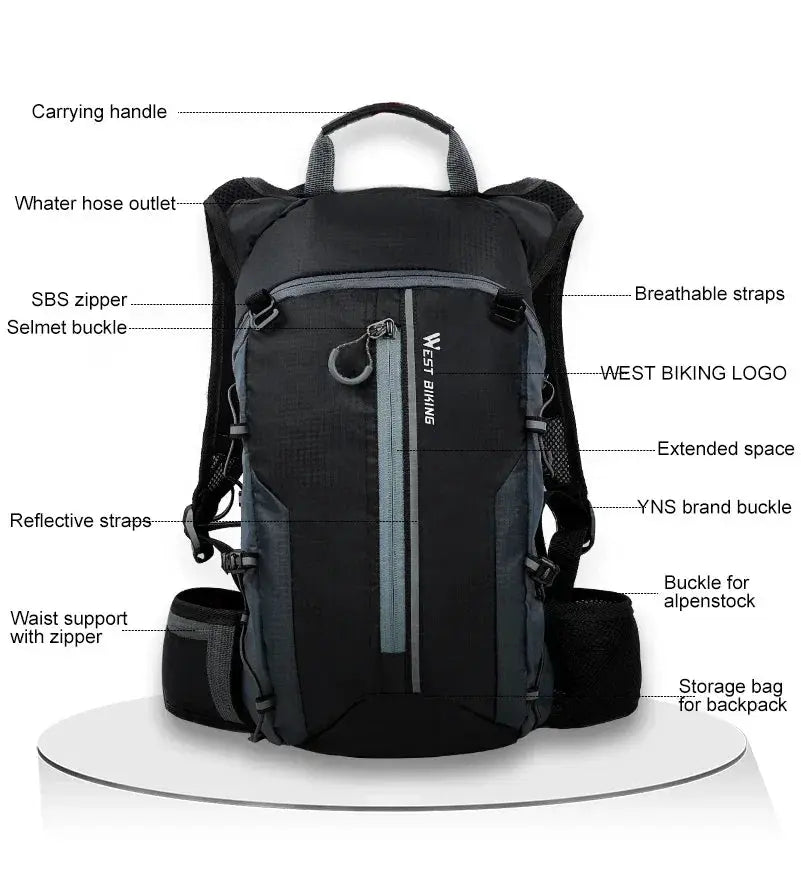 West Biking Lightweight Cycling Backpack — product view 8