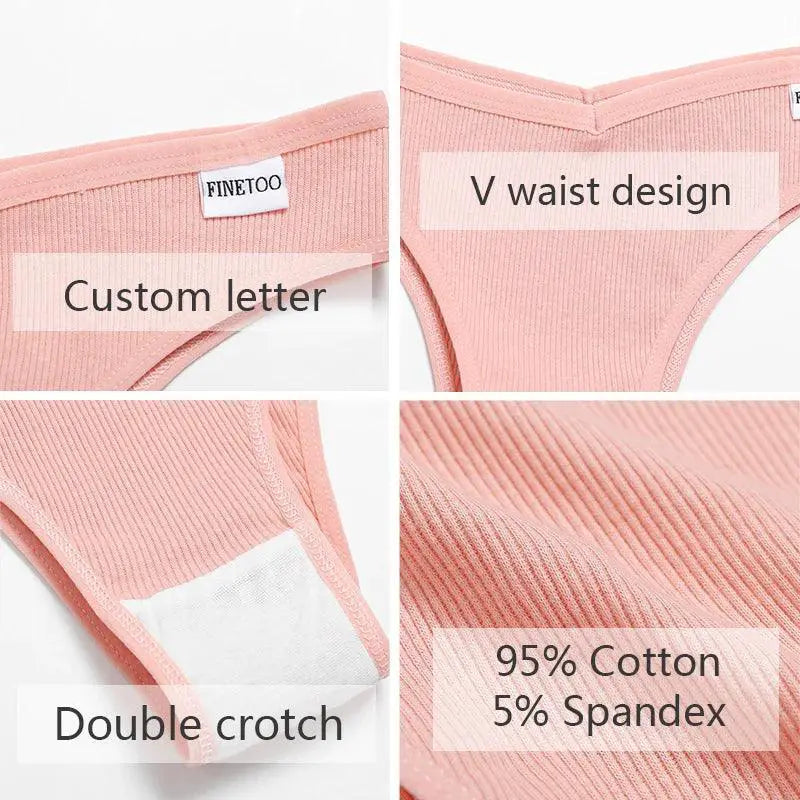 Brazilian Cotton T Back Panties Cozy Low Rise Underwear Set
