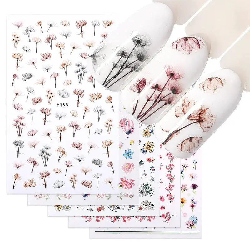 Succulent Blossom Nail Art Decals Blooming 3D Beauty Kit