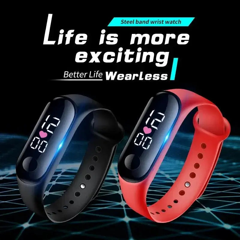 LED Digital Wristwatch With Silicone Strap Sports Timepiece