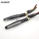 Dual Color Water Flowing Motorcycle LED Turn Signals Blinkers Safe Ride
