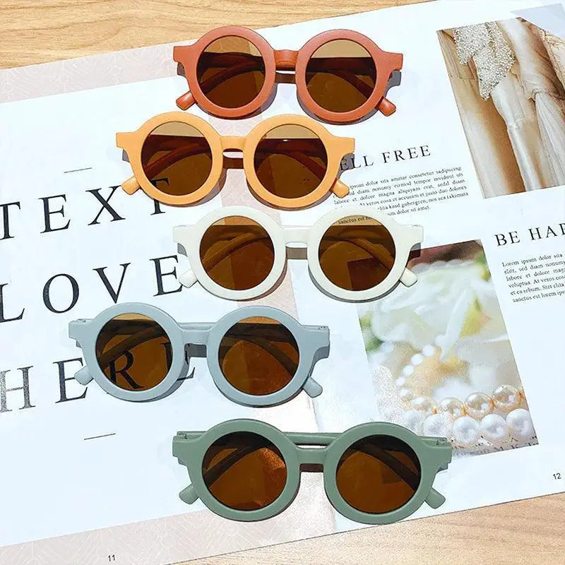 Colorful Round Frame Kids Sunglasses With UV Protection