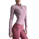 Breathable Womens Zip Sports Jacket Yoga
