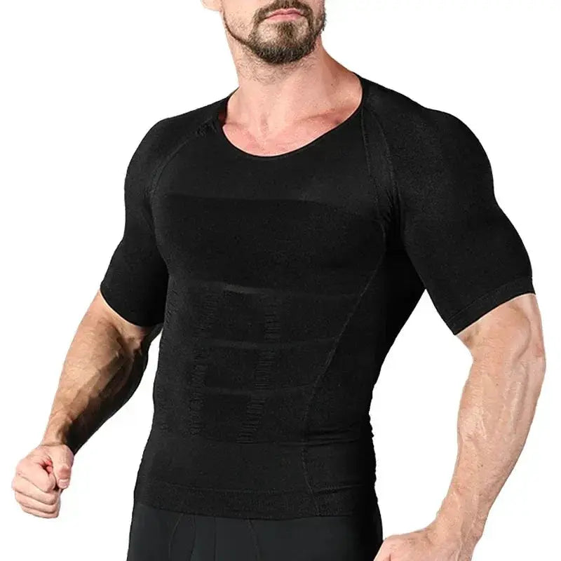 Mens Slimming Compression Undershirt for Tummy Control