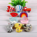 Silicone Cartoon Animals Train Teether Jewelry Kit For Babies