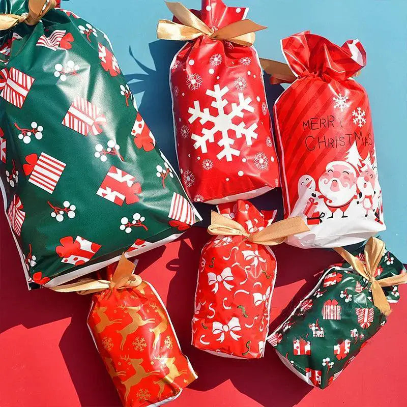 Santa Candy Bags With Snowflakes Durable Gift Wrap