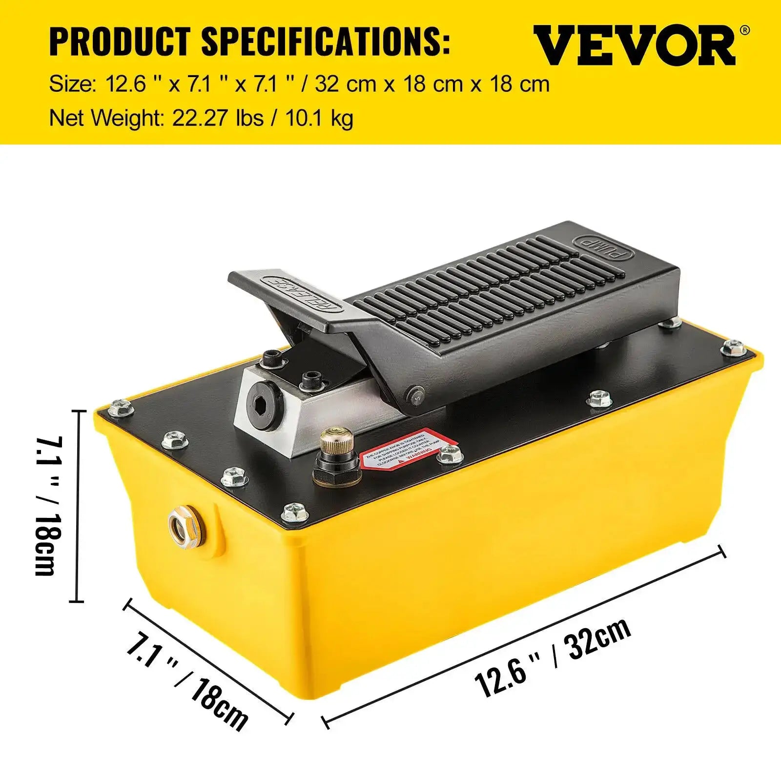 VEVOR 2.3L Fuel Tank 10000 PSI Hydraulic Foot Pump
