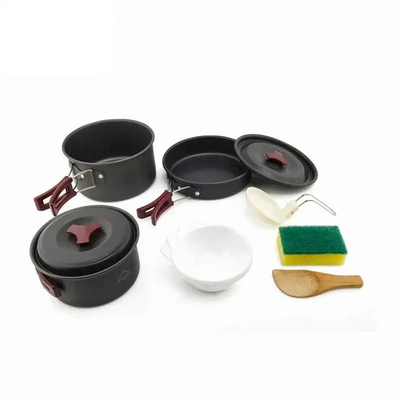 Lightweight Aluminum Camping Cookware Set For Outdoor Use