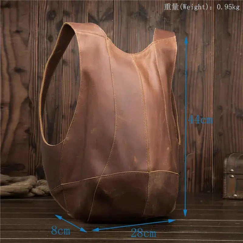 Vintage Leather Business Backpack for Men and Women
