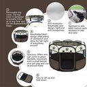 Portable Octagonal Pet Playpen for Large Dogs Comfort