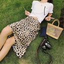 Leopard Midi Skirt for Women Flattering
