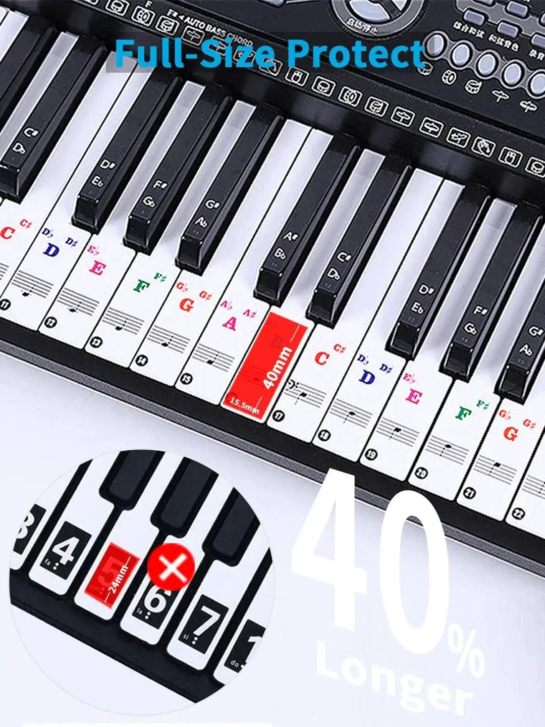 Music Note Stickers For Piano Keyboard 88 Keys Sticker Set