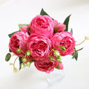 Rose Pink Silk Peony Bouquet Artificial Flower Wedding Home Decor