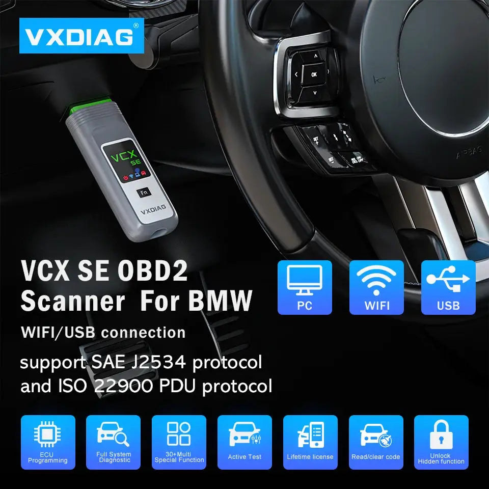 VXDIAG VCX SE for BMW Diagnostic Tool Car Bidirectional OBD2 Scanner Full System Diagnostic ECU Coding Programming Free Update