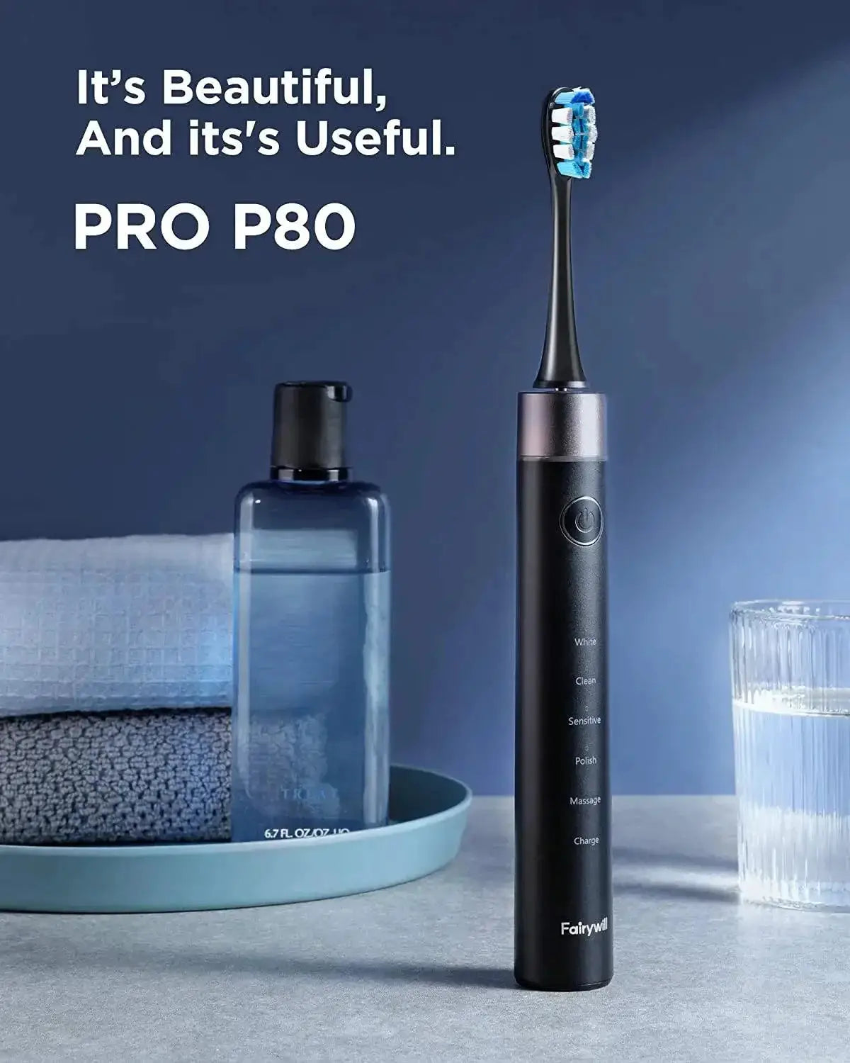 Fairywill P80 Sonic Electric Toothbrush With Smart Timer
