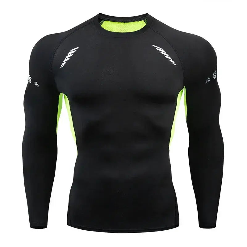 Mens Running T Shirt Compression Fitness Top MoistureWicking