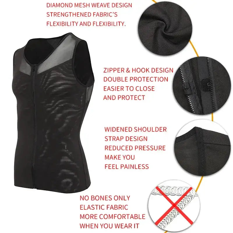 Men's Slimming Shapewear Compression Shirt With Zipper