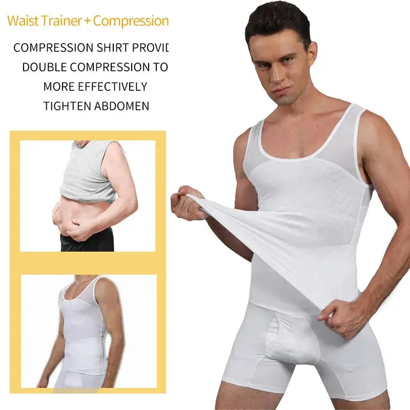 Men Slimming Compression Shirt For Gynecomastia Control