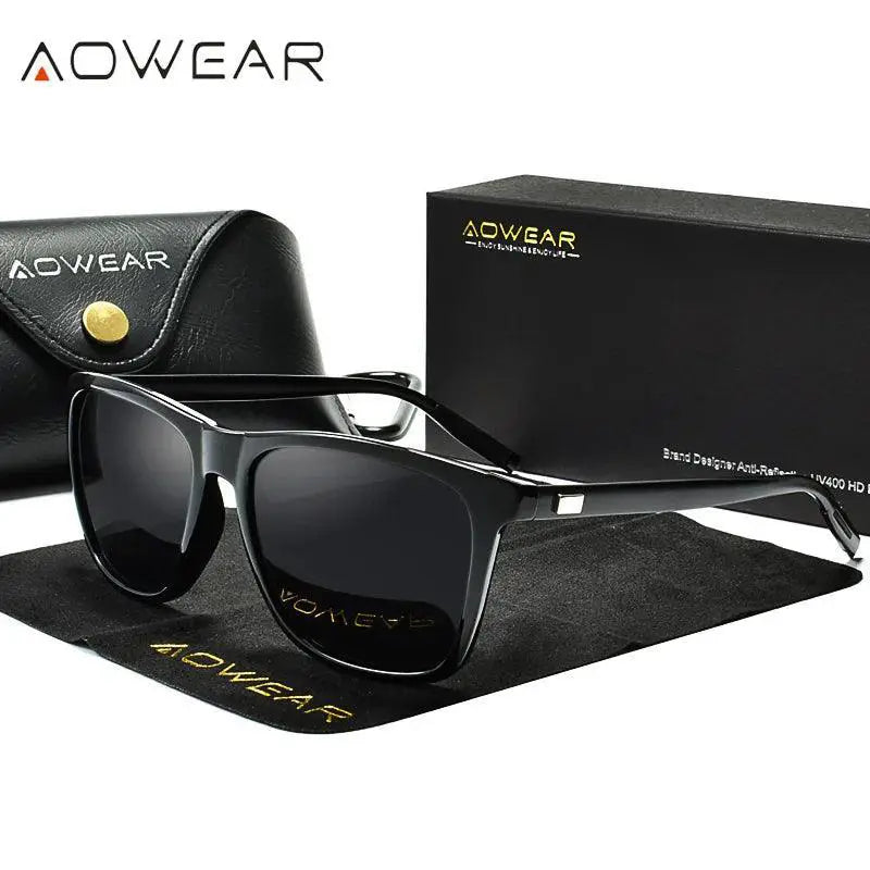 Mens Polarized Night Vision Driving Glasses AOWEAR
