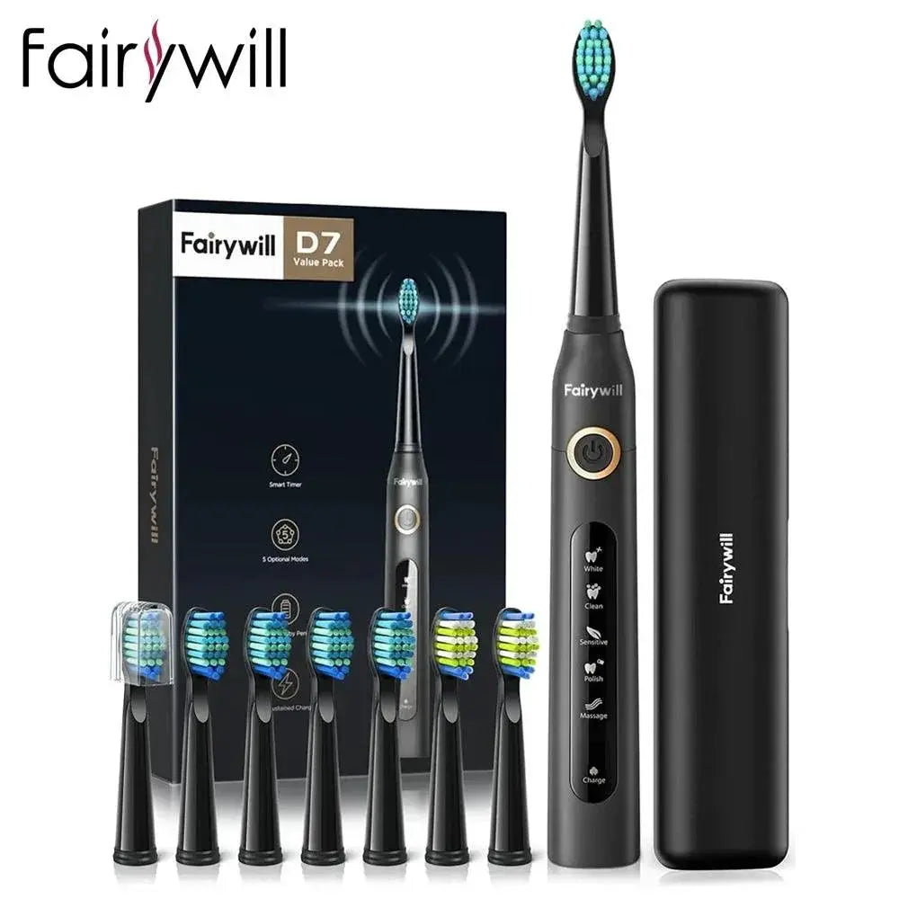 Fairywill FW507 Sonic Toothbrush Set 5 Modes 10 Heads