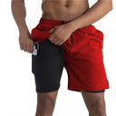 Summer Running Shorts Men 2 in 1 Quick Dry Gym Shorts