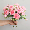 Rose Pink Silk Peony Bouquet Artificial Flower Wedding Home Decor