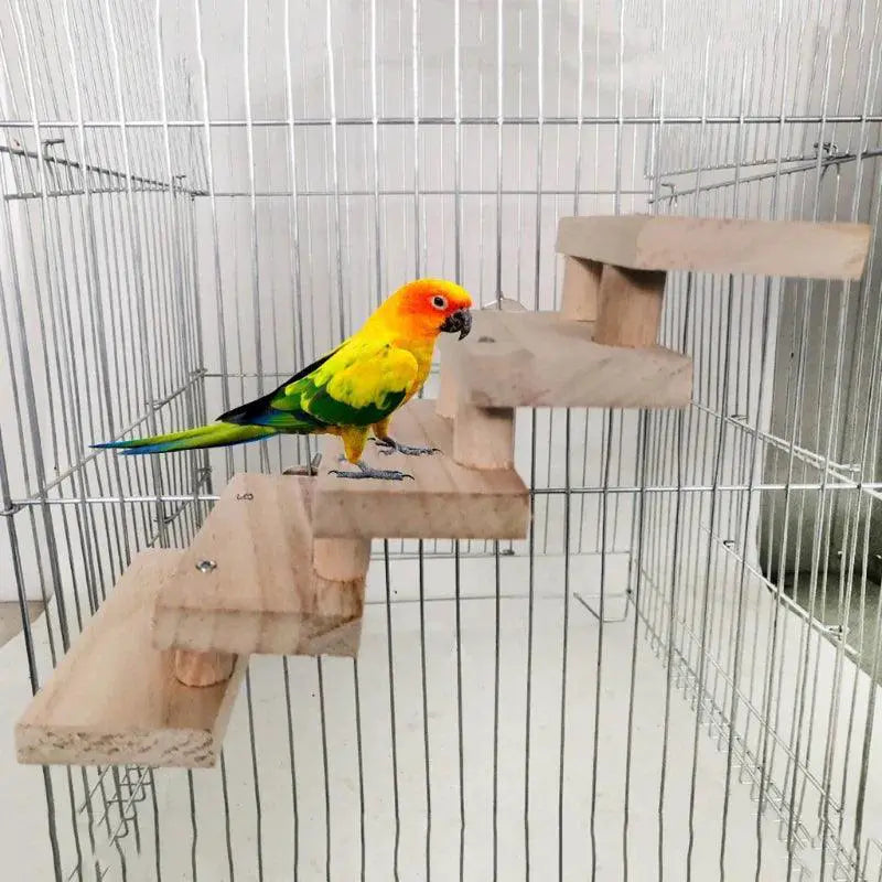 Hamster Wooden Ladder Bird Parrot Climbing Cage Accessory